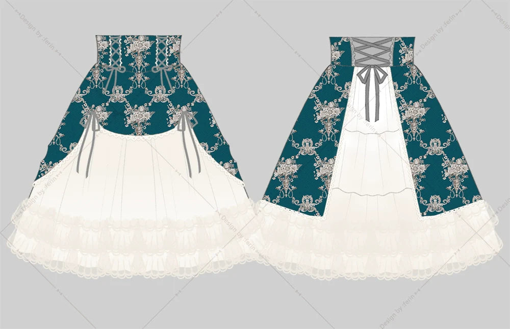 Miss Point - Customized Vintage Lolita Skirt Elegant Pullover Fishbone SK