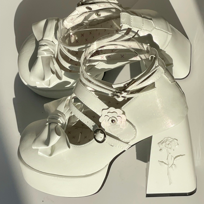 Dreamland - Whispers of the Rose - Daily Lolita Platform Heels Shoes with Relief Rose