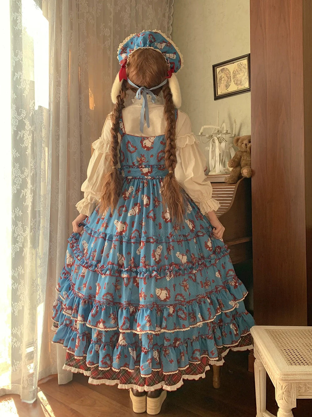 Miss Point - Forest Berry Bunny - Sweet Lolita JSK Elegant Bunny Print Dress