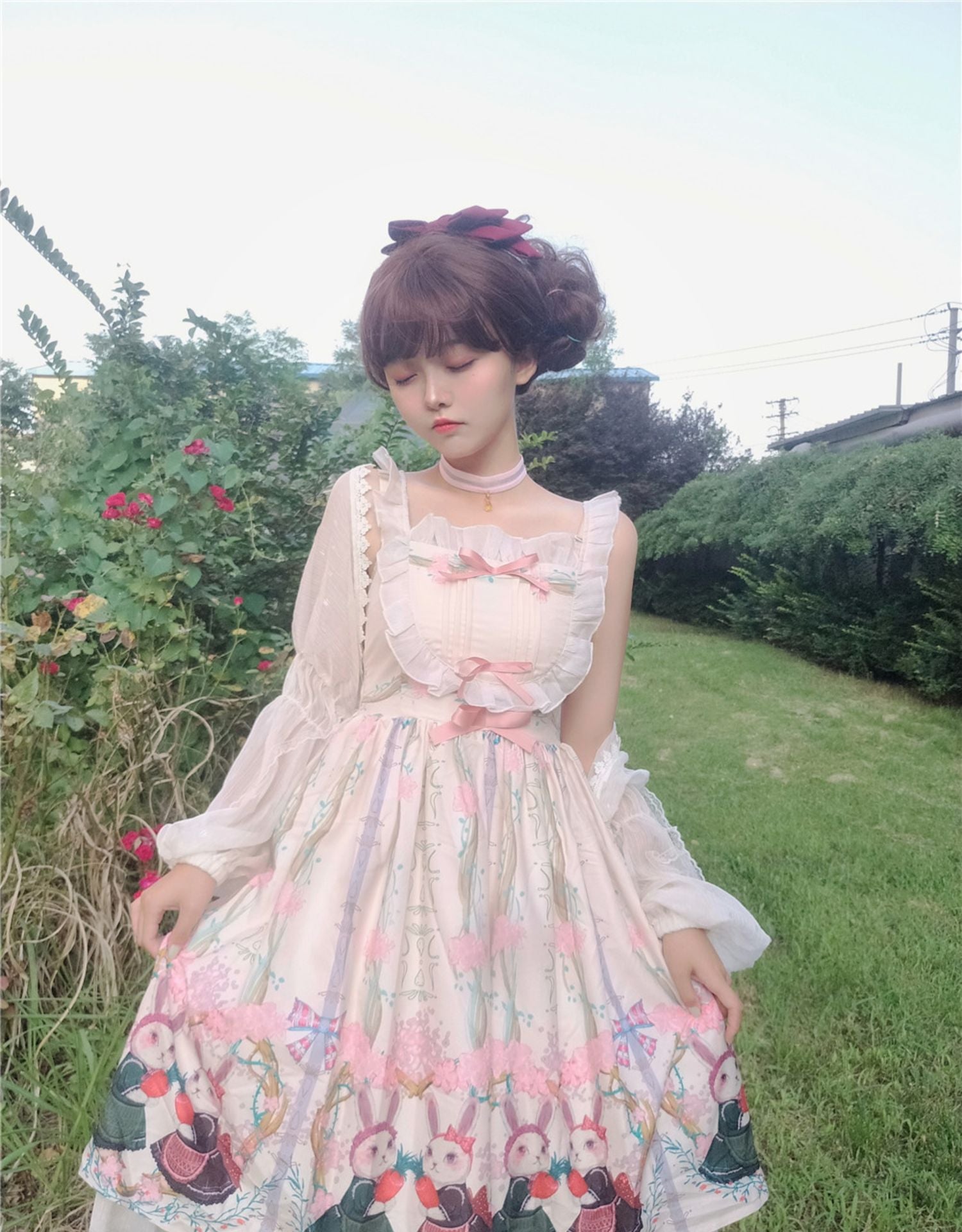 Niu Niu - Picnic Bunny Girl - Plus Size Lolita JSK Short Sleeve OP Dress