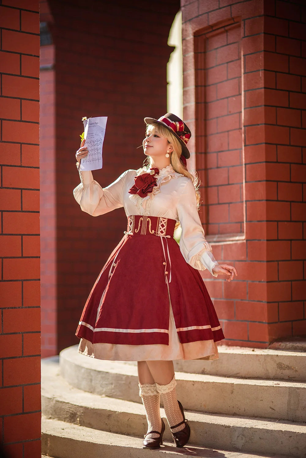 Miss Point - Golden Movement - Elegant Lolita Fishbone Skirt Customized