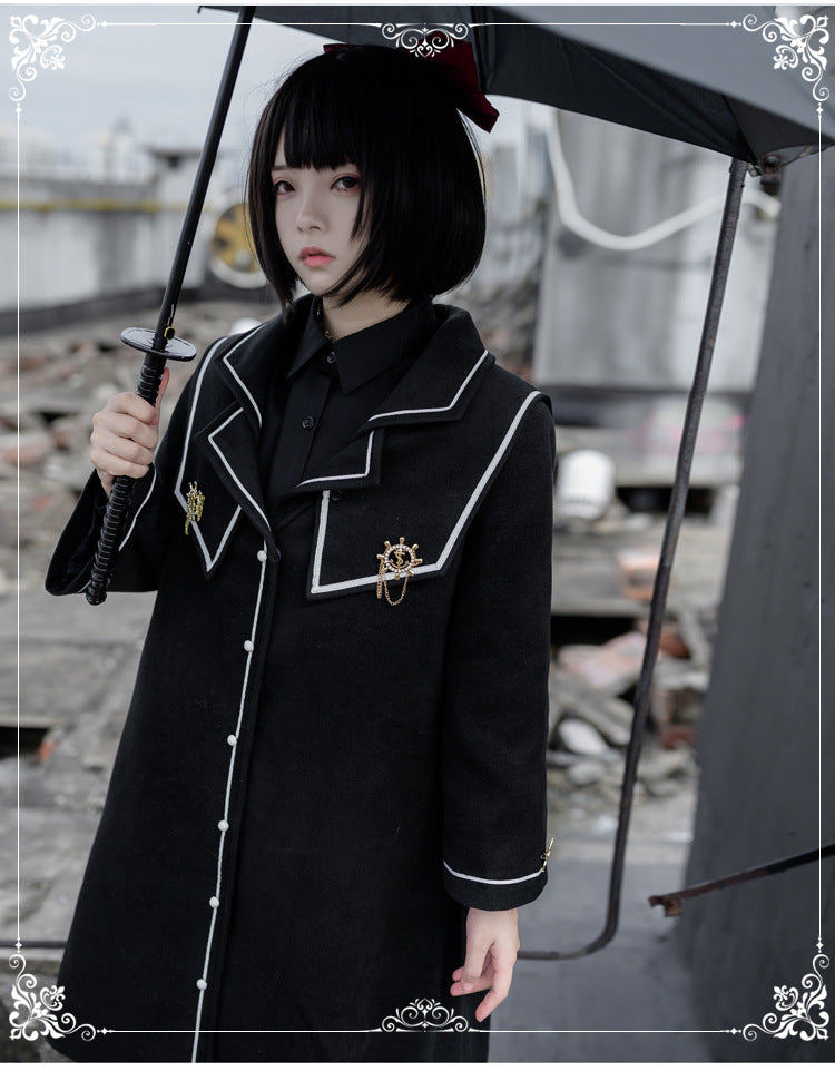 Eieyomi - Dark-themed Gothic Lolita Thick Coat