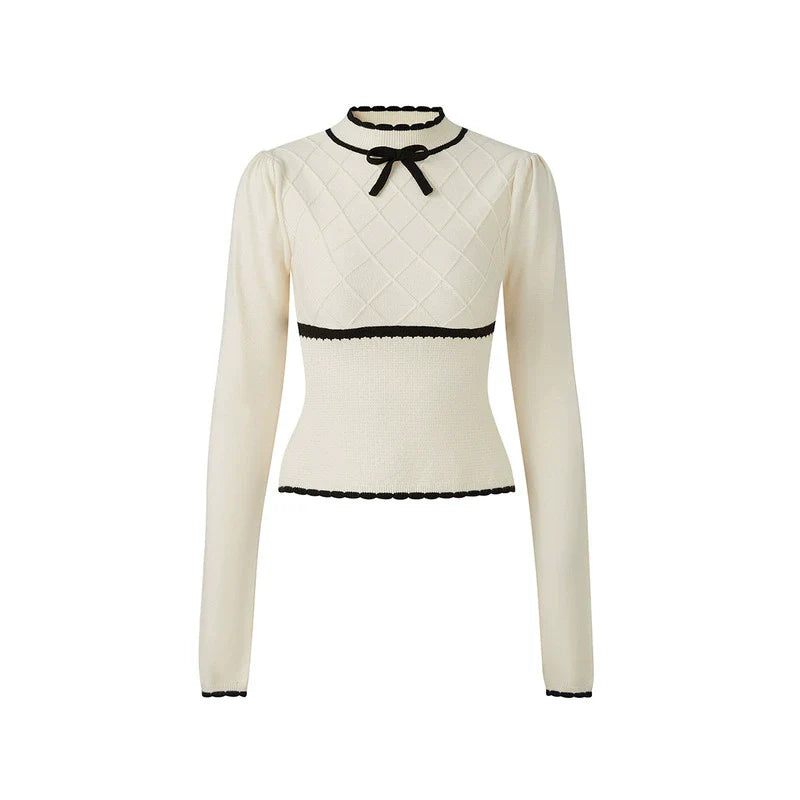 French Chambray Sweater Top Knit Bottoms【s0000004445】