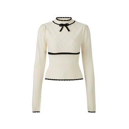 French Chambray Sweater Top Knit Bottoms【s0000004445】