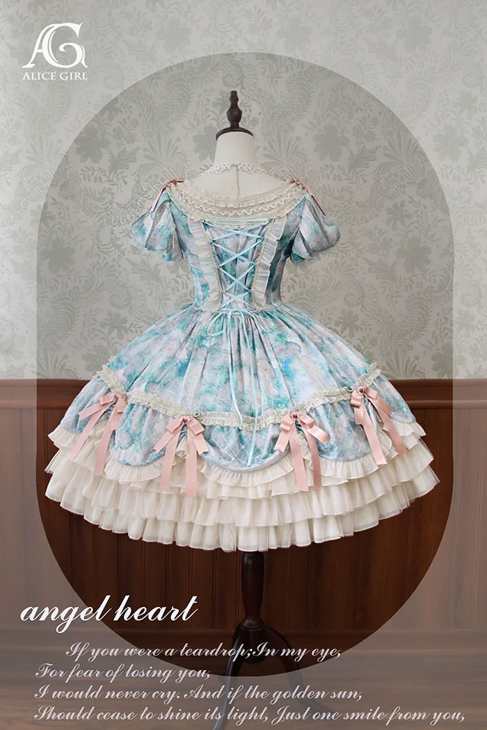 Alice Girl - Angel Heart - Sweet Lolita OP Dress, Tiered Ruffles
