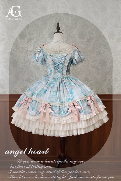 Alice Girl - Angel Heart - Sweet Lolita OP Dress, Tiered Ruffles