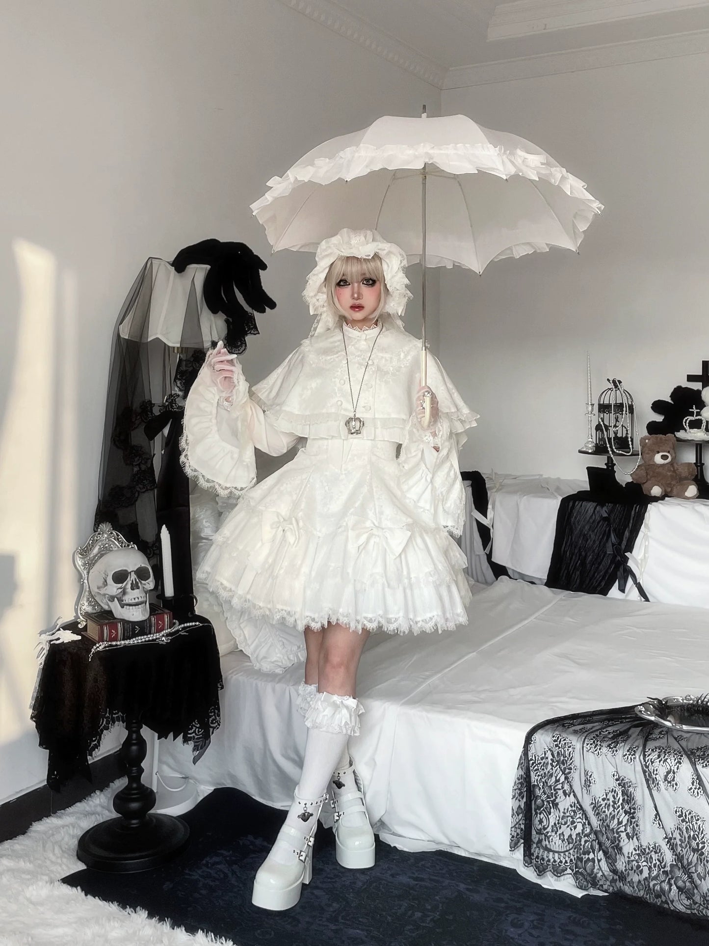 Frozen in time - Bunny Fantasy - Gothic Lolita JSK Dress Princess Sleeve Shirt