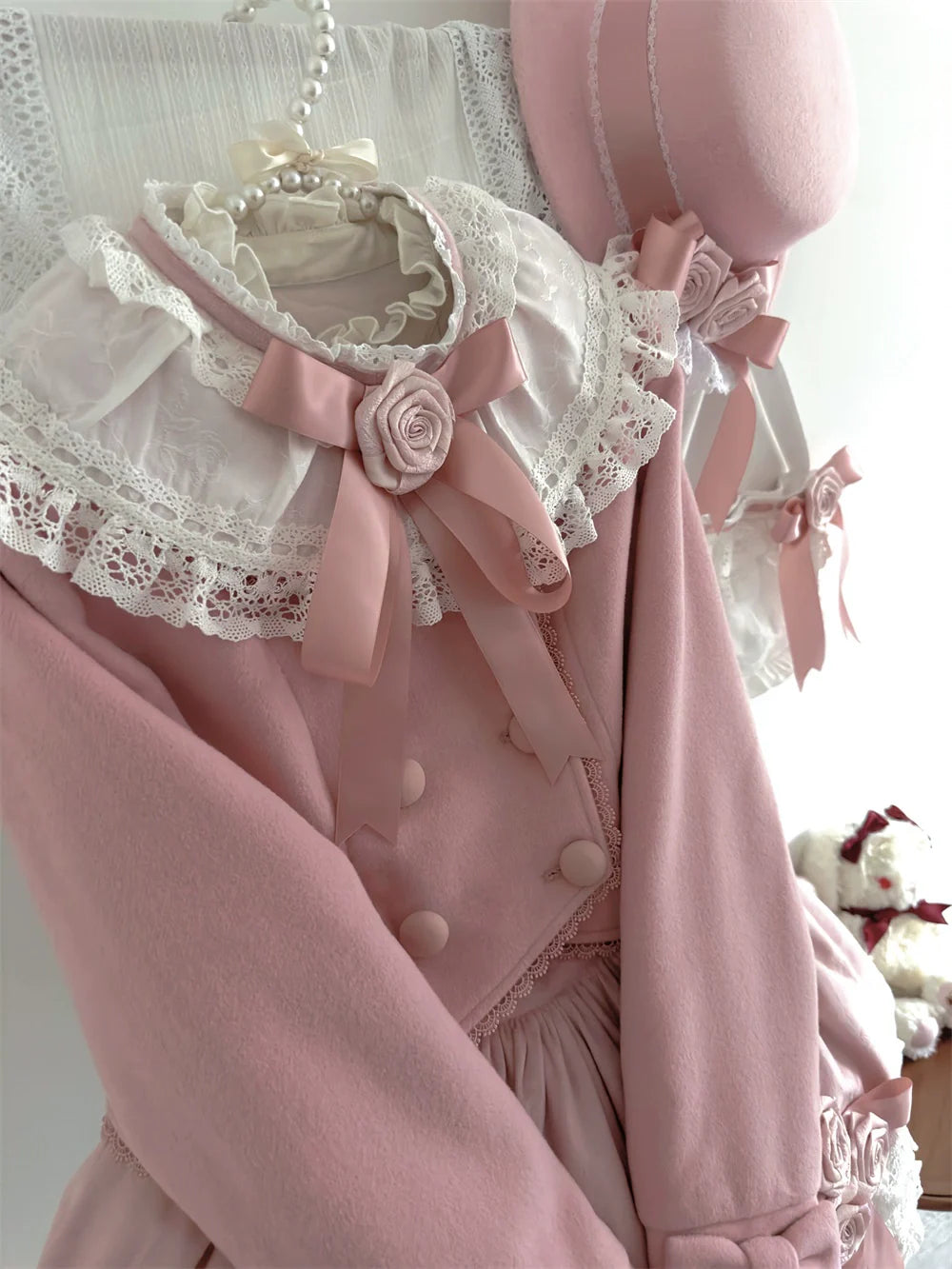 LeMiroir - Winter Solstice - Elegant Lolita Hat, Detachable Collar, Handbag