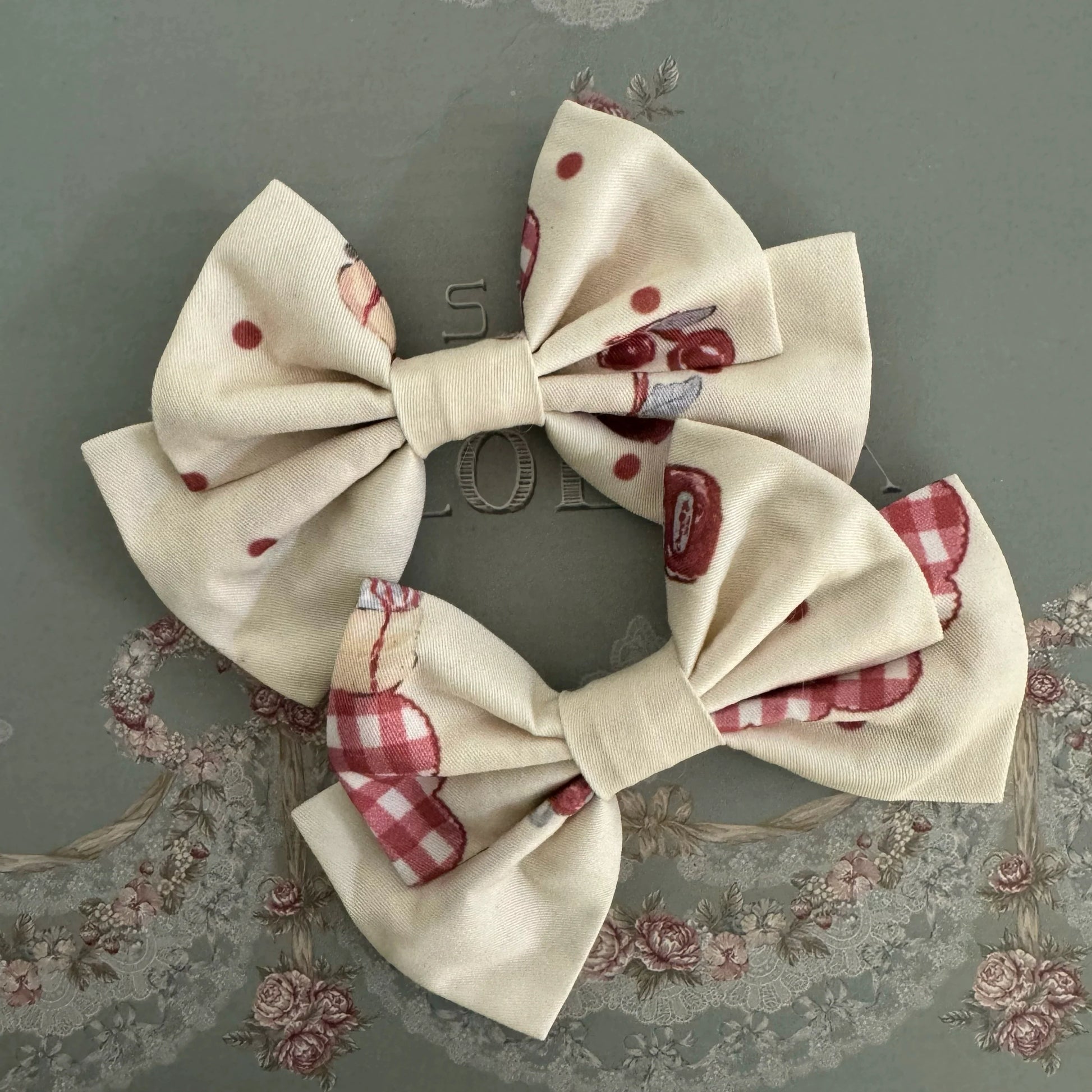 Akiyama Future Studio - Border Collie Cherry - Kawaii Lolita Salopette Cherry Print Dress