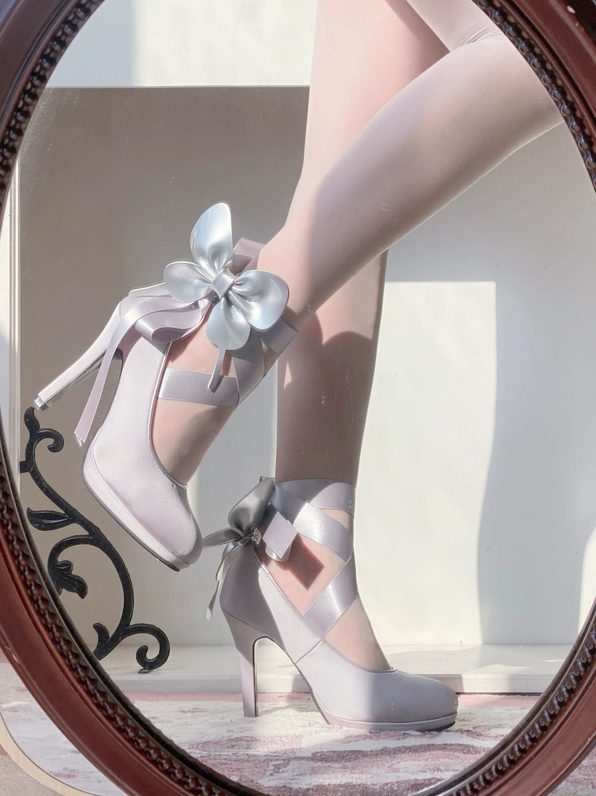 Pure Tea For Dream - Butterfly Specimen - Ballet Style Lolita Shoes Elegant Platform Lolita Heels