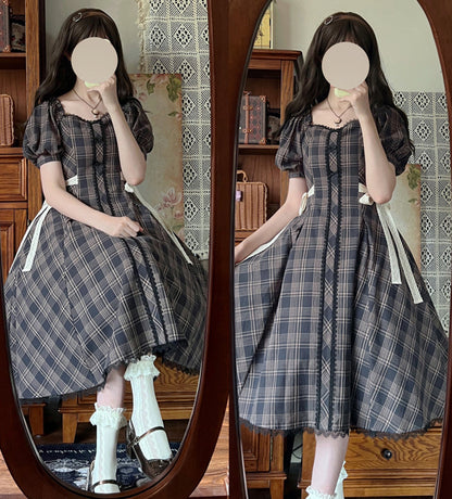 Forest Song - Josephine Academy - Elegant Lolita Black Plaid OP