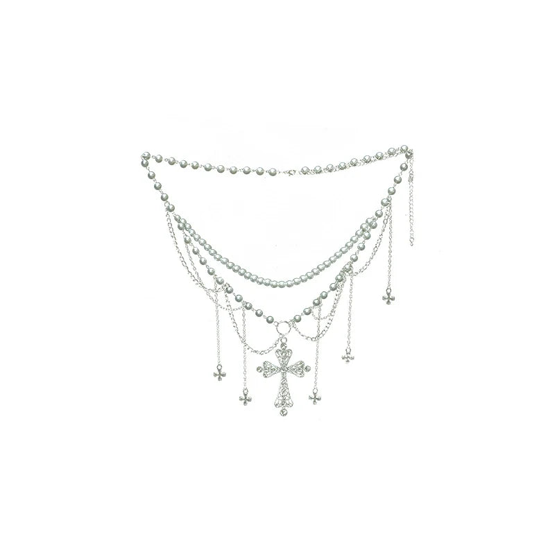 With PUJI - Letter and Poetry ﾂｷ Humanoid Robot - Silver Gothic Lolita Mermaid Skirt Set