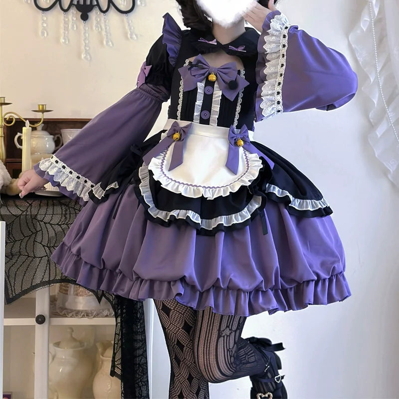 Hanguliang - Cute Maid Lolita Apron OP Dress