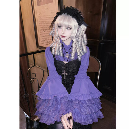 Twilight Zone - Gothic Lolita Blouse, Lace Hime-sleeve