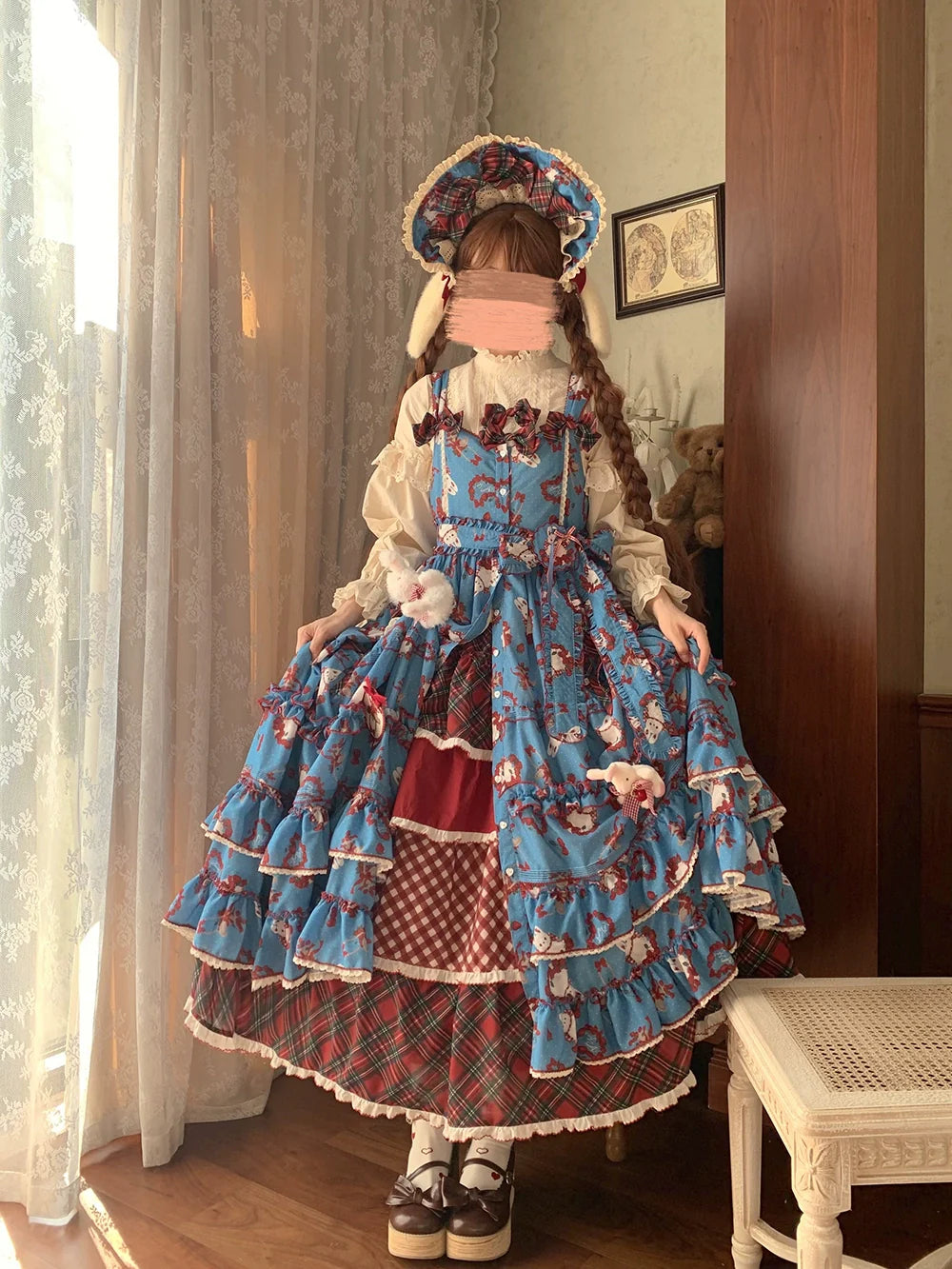 Miss Point - Forest Berry Bunny - Sweet Lolita JSK Elegant Bunny Print Dress