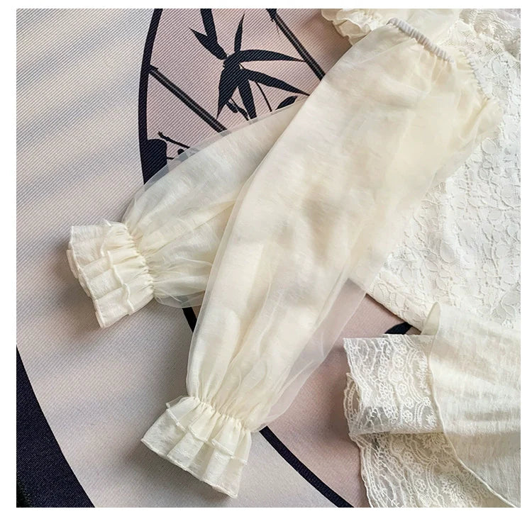 With PUJI - Moon Gauze - Qi Lolita Blouse Chinese Style Shirt