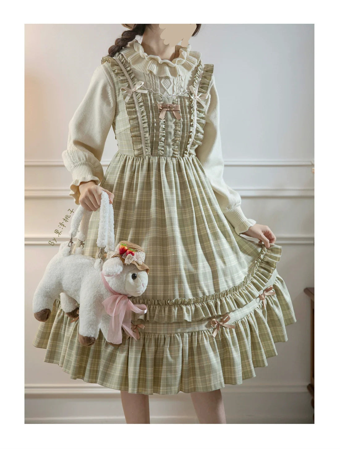 EESSILY - Green Fairy Tales - Classic Lolita Plaid JSK Plus Size Lolita Dress