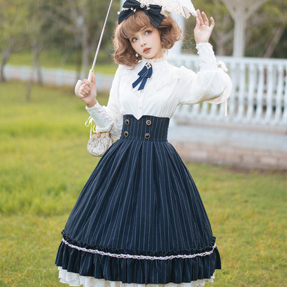 Miss Point - Rose Doll - Elegant Lolita Striped Fishbone Skirt