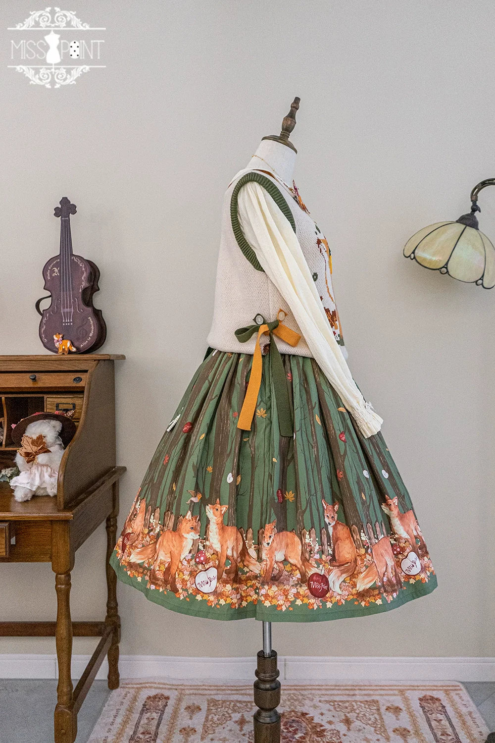 Miss Point - Chubby Fox in the Forest - Kawaii Lolita Vest Customized Lolita Sweater