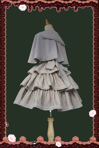 Infanta - From Afar - Vintage Striped Peppy-Style Lolita JSK & Cape
