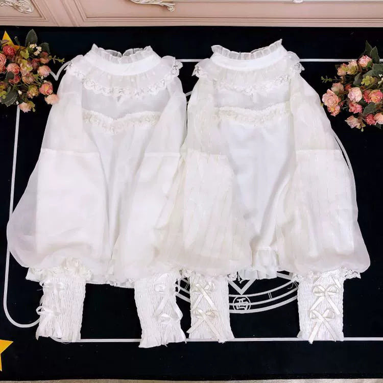 DMFS Lolita - Sweet Lolita Shirt Mutton Sleeves Chiffon Lolita Innerwear