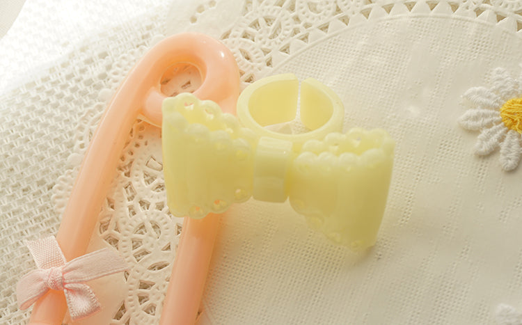 Cat Tea Party - Sweet Lolita Bow Ring and Necklace