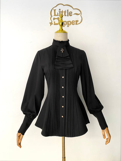 Little Dipper - Elegant Lolita Mutton Sleeve Stand Collar Blouse