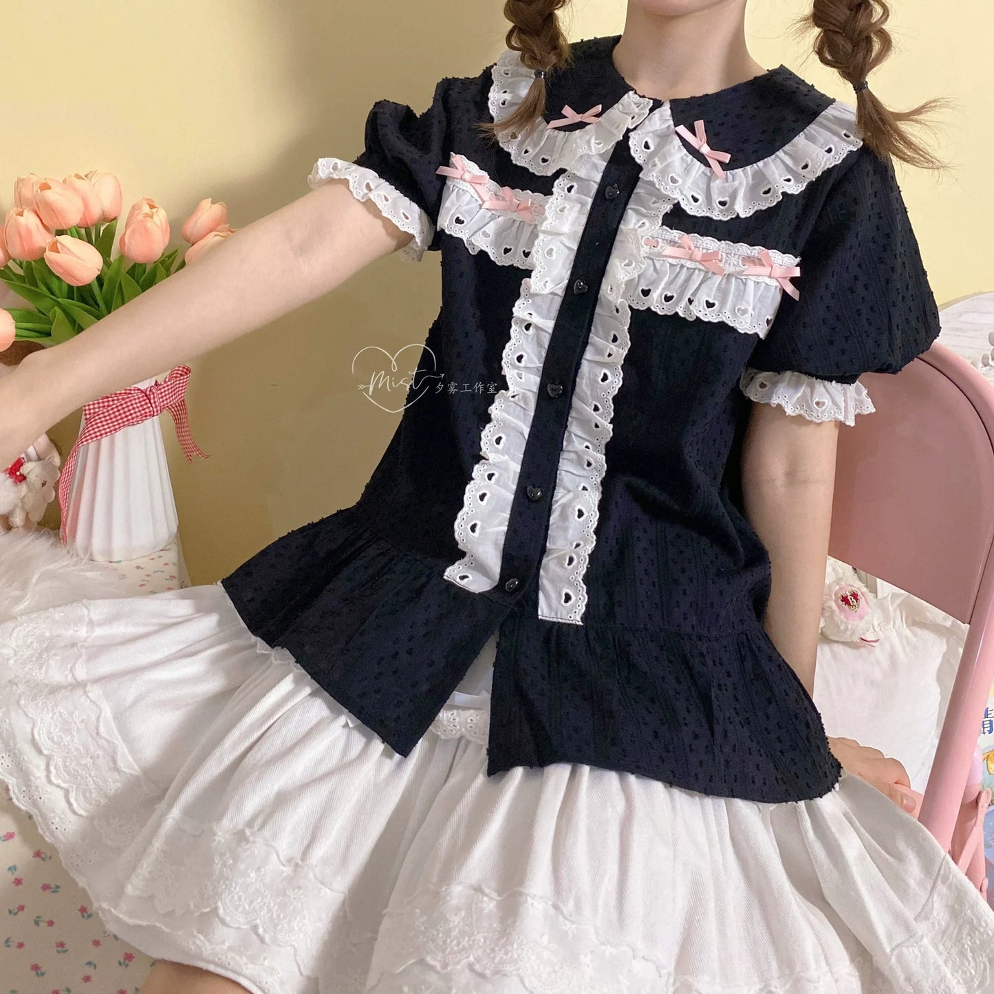 MIST - Cotton Sweet Lolita Blouse, Peter Pan Collar