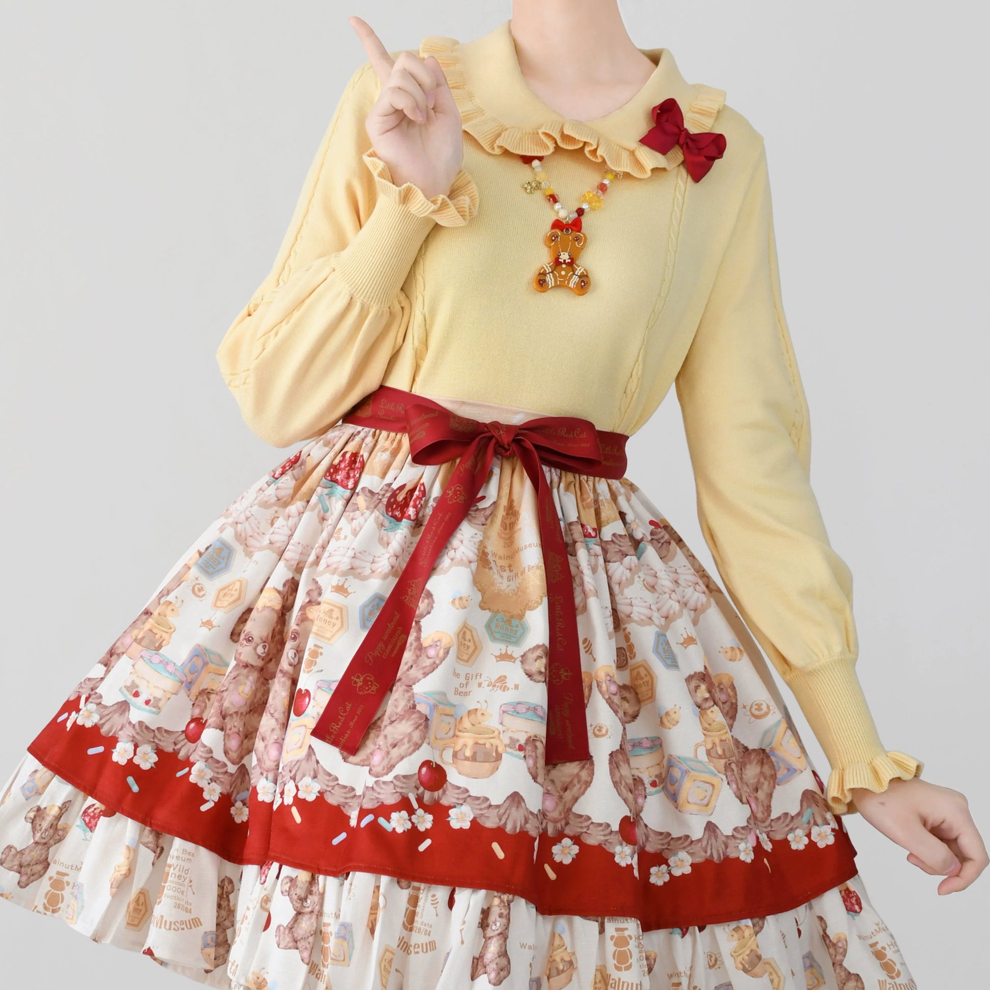 MIST - Japanese Style Lolita Sweater Puff Sleeves Knit Undershirt