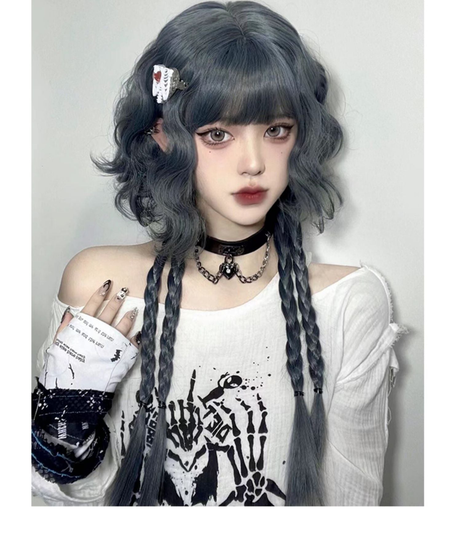 PippiPalace - Metaverse - Mix of Green And Blue Curly Short Wig