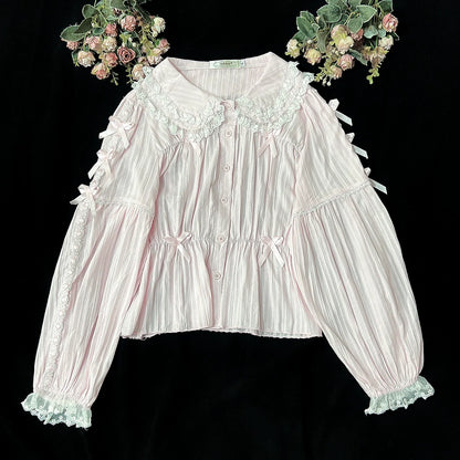 DMFS Lolita - Sweet Lolita Shirt Doll Collar Blouse High-waisted