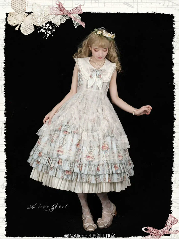 Alice Girl - Elegant Lolita Embroidered Apron with Adjustable Strap