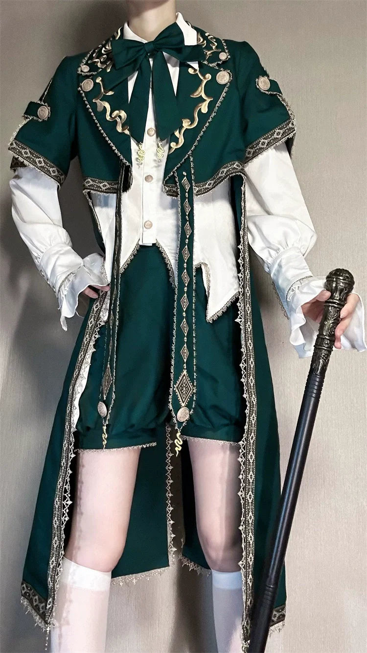 Letters from Unknown Star - Divine Envoy - Ouji Lolita Shorts Suit Military Lolita Coat and Shirt