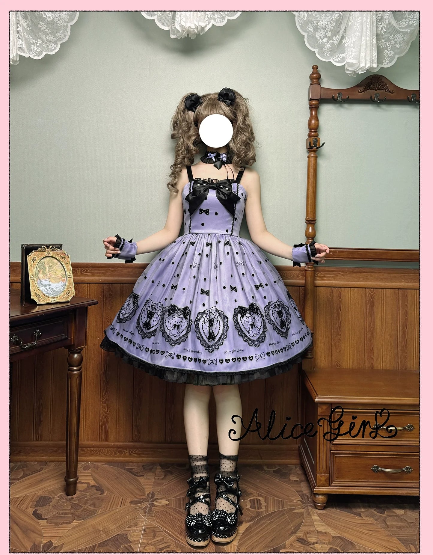 Alice Girl - Brown Sugar Bear - Printed Sweet Lolita Dress, Multiple Styles