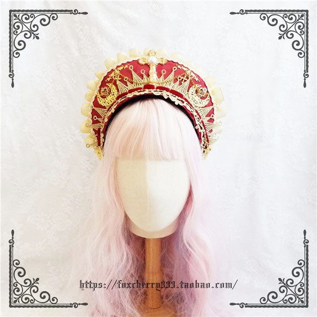 Fox Cherry - Gorgeous Lolita Palace Retro Golden Tudor Headdress