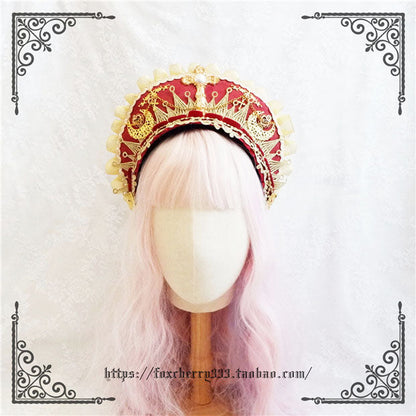 Fox Cherry - Gorgeous Lolita Palace Retro Golden Tudor Headdress