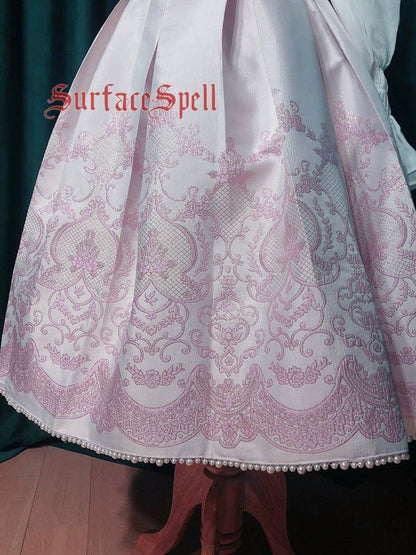 Surface Spell - Nocturne - Custom Gothic Lolita Dress Brocade Puff Sleeve Dress
