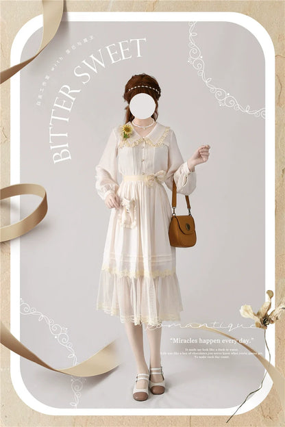 BitterSweet - Elegant Lolita Skirt Set V-neck Long Sleeve Shirt