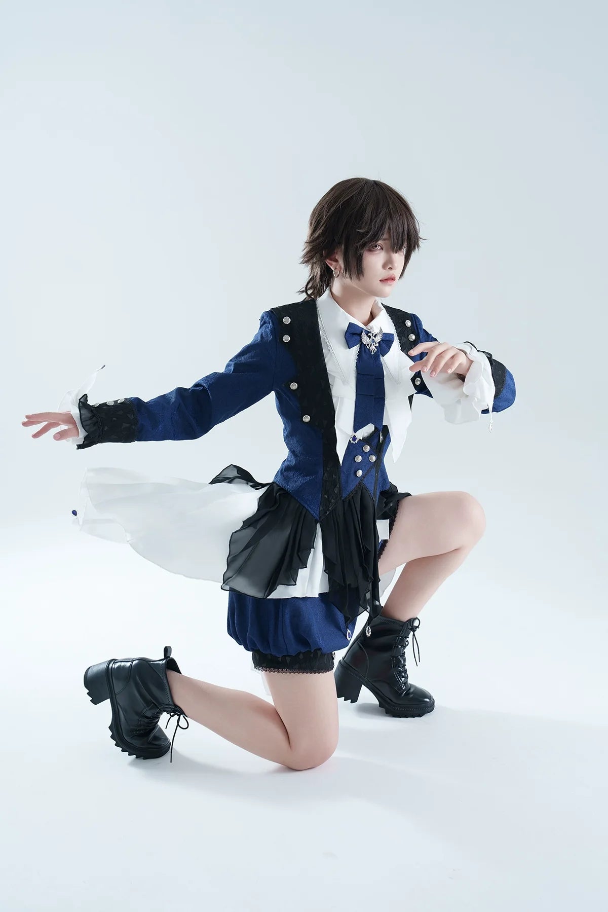 Xiongdoujiang - Chris' Son - Ouji Lolita Coat set, Irregular Hem Dress