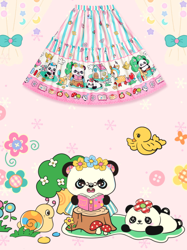 Striped print long skirt【s0000007680】