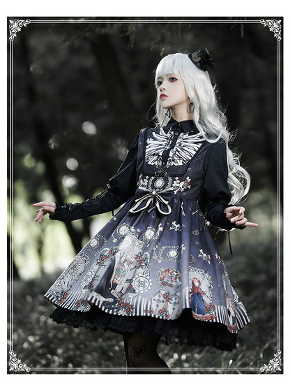 YingLuoFu - Black Fairytale - Gothic Twins Lolita JSK