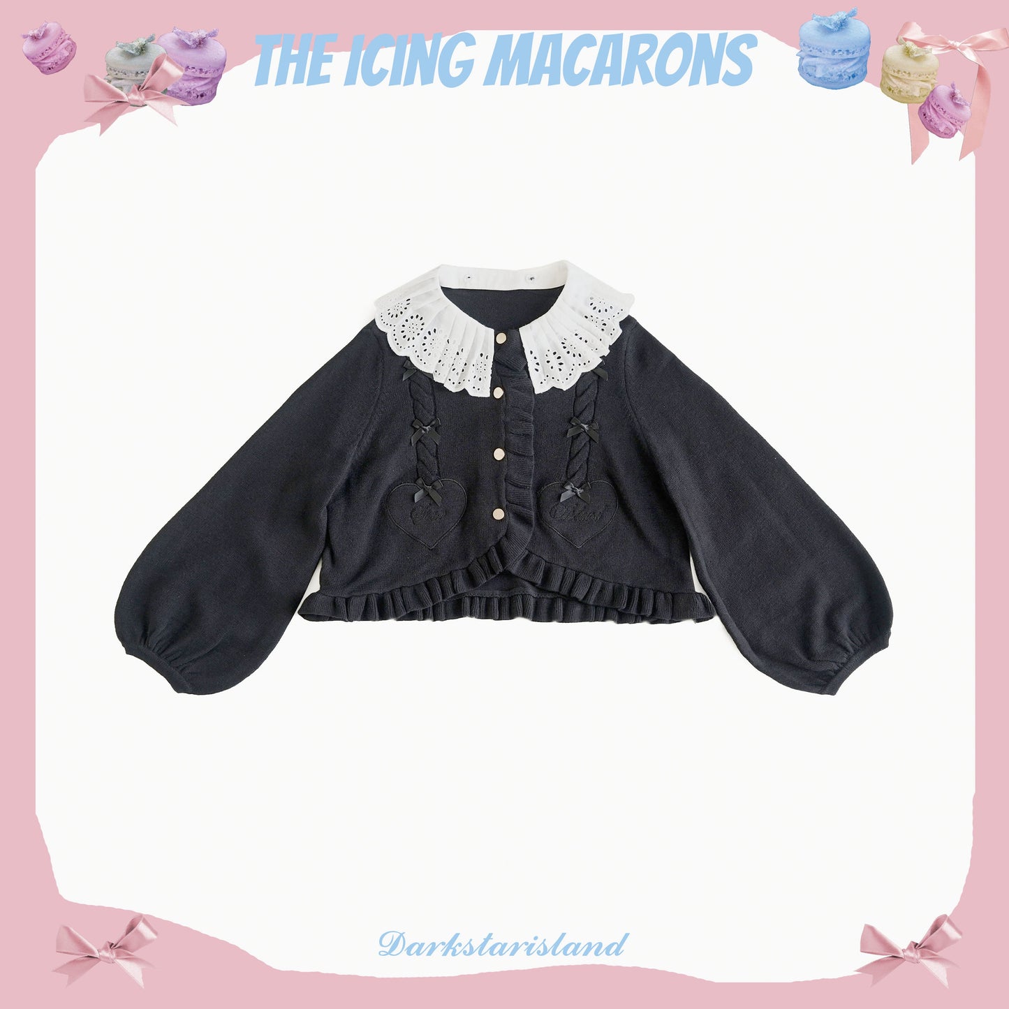 Dark Star Island - Sugar Frost - Sweet Lolita Cardigan Knit Embroidered Sweater