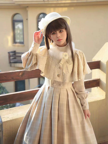 ZeeYe - Elegant Lolita Cape Fur Collar Lolita Cape Coat