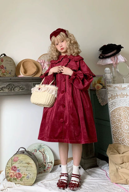 Dark Star Island - Winter Lolita Cape Velvet Antique Lolita Coat