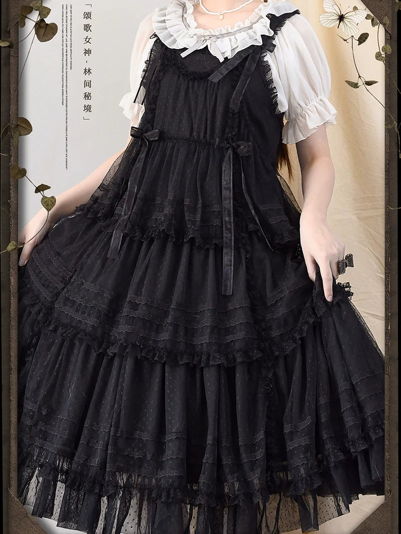 Polyhymnia - Secret Forest - Classic Lolita JSK Dress Multi-layered Dress Summer Gauze Dress