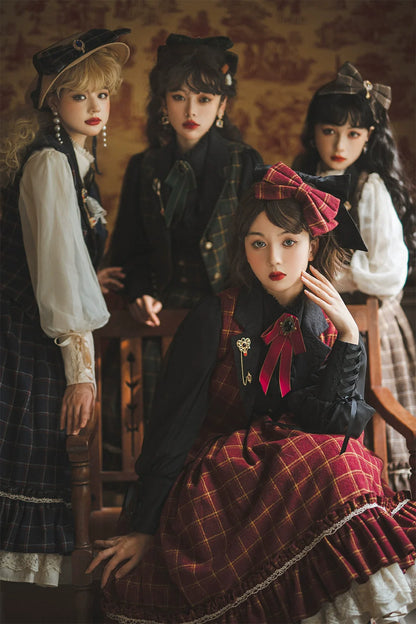 Miss Point - Rose - Elegant Lolita Pliad Print Vest Customized