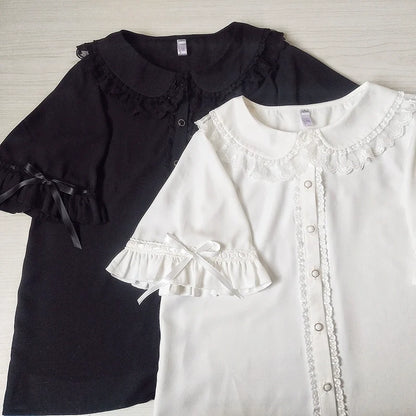 Youlan Lane - Chiffon Peter Pan Collar Kawaii Lolita Blouse