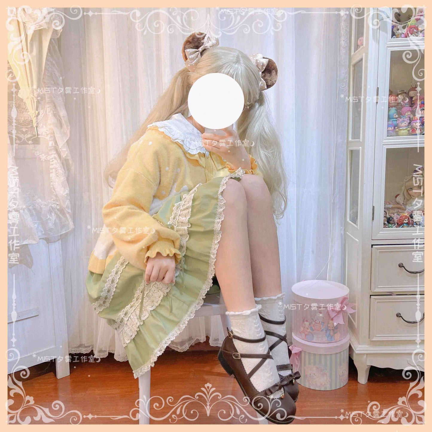 MIST - Beating Heart - Sweet Lolita Thick Sweater Coat Puff Sleeve