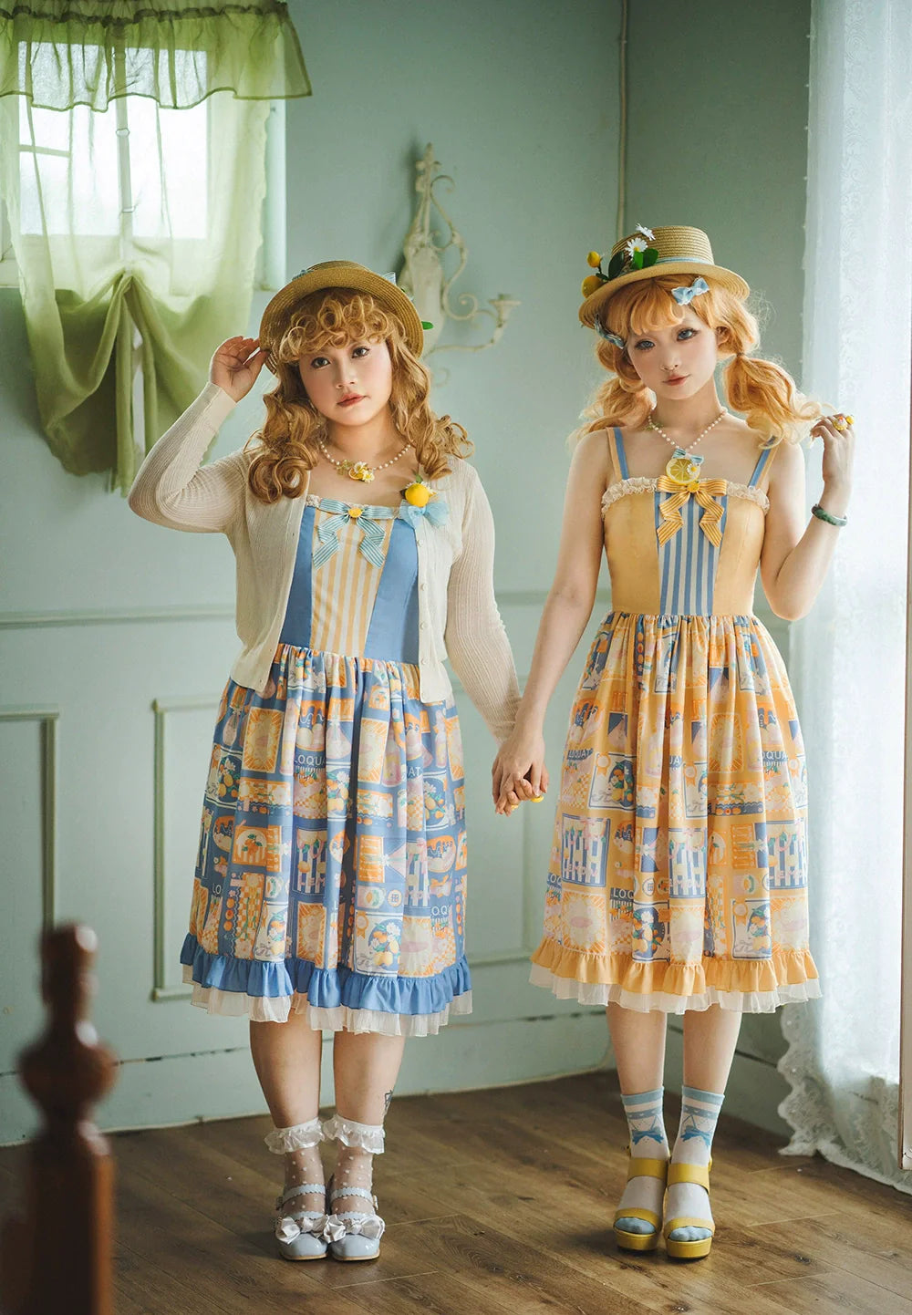 Miss Point - Daisy Lemon - Daily Lolita Lemon Print JSK Customized