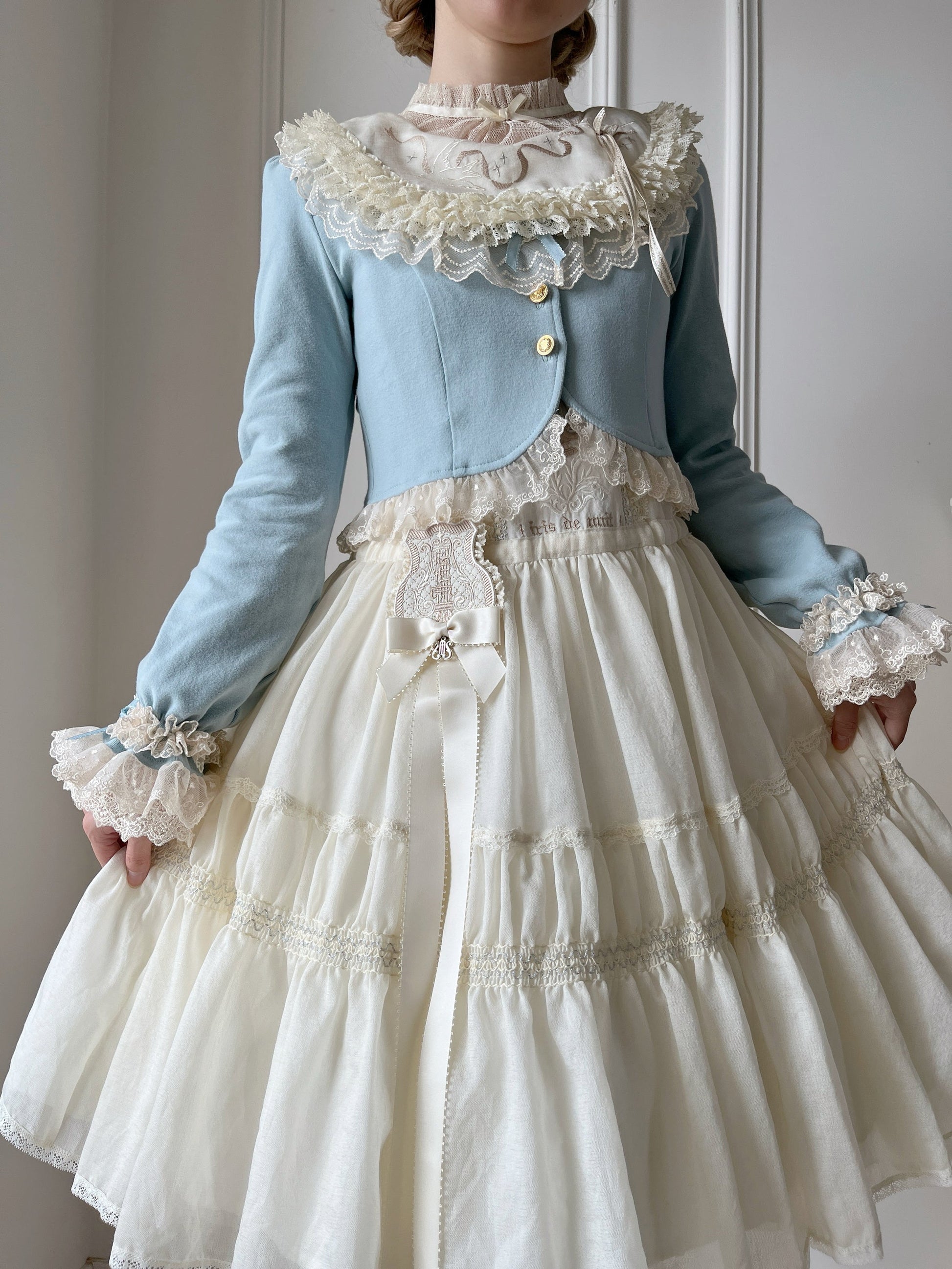 Unideer - Prelude - Elegant Lolita Bolero Jacket with Lace Ruffle Frill